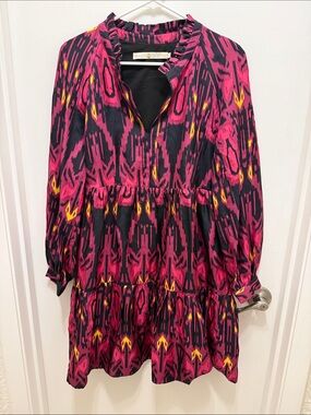 Marie Oliver Silk Balloon sleeve mini dress